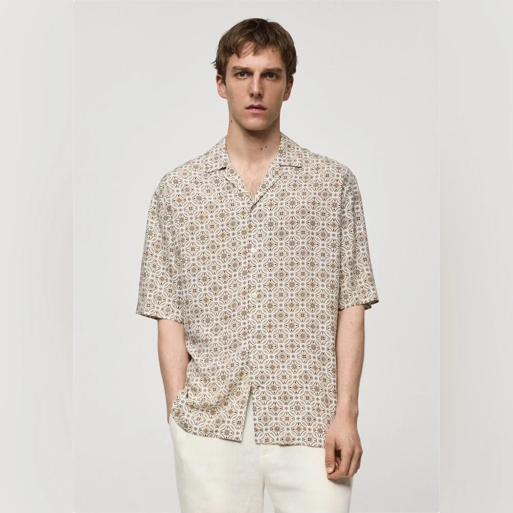 Mango MNG Patterned Fluid Regular Fit Shirt